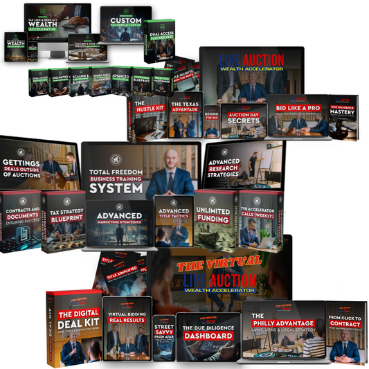 Entrepreneurship Foundations: Building a Training Business + Auction Data Training System + In-Person Auction Training Program + Virtual Auction Training Program